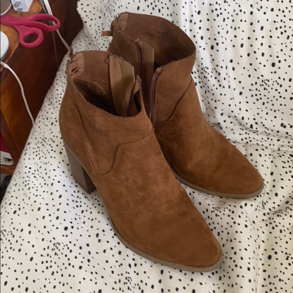 Brown suede boots